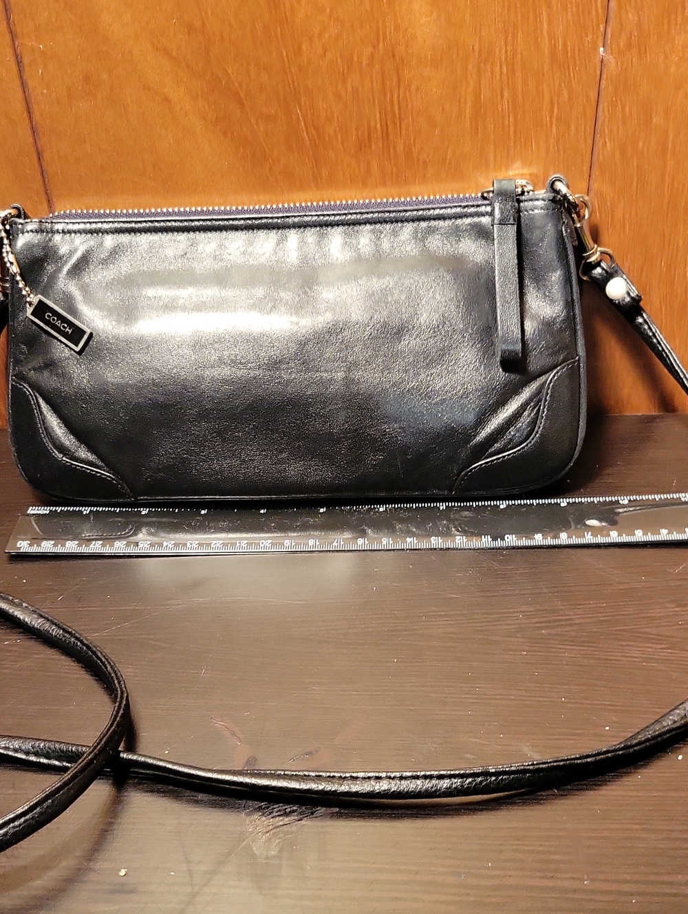 Vintage Coach Black Soft Glove-Tanned Leather Shoulder Bag #8314